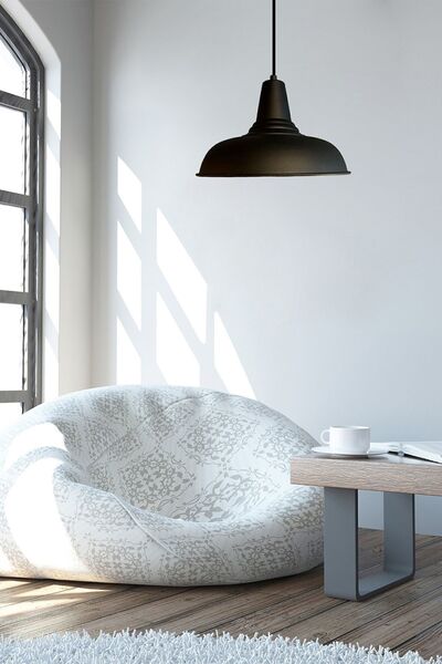 Bamyum Lungo Siyah Başlık Tekli Avize Sarkıt Lamba Restoran Salon Aydınlatma