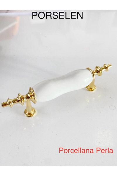 Porcellana Perla مقبض أثاث معدني من البورسلين مقبض خزانة درج مطبخ مقبض للأطفال -Asos64mm -STK3291