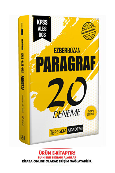 Pegem Akademi Yayıncılık Ezberbozan KPSS ALES DGS Paragraf 20 Deneme E-Kitap
