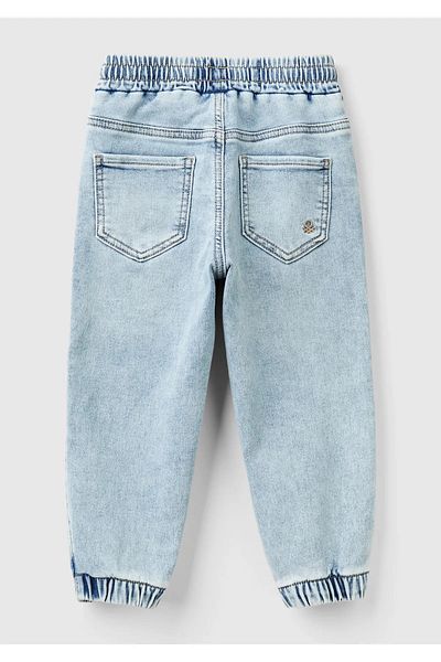 United Colors of Benetton Boy's Logo Light Denim - Elastic Leg and Bleached Design