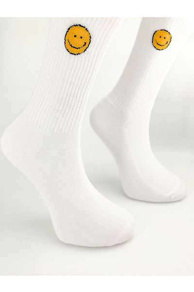 Shuttle Park Unisex Imported Special Series - Άνετες κάλτσες με μοτίβο χαμόγελου, πολύχρωμες πετσέτες χαμόγελου