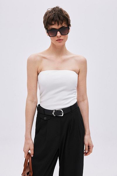 SHERIN White Strapless Blouse