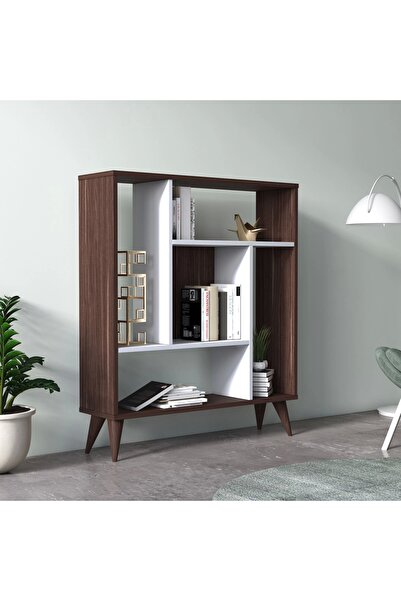 Ruum Store By Doğtaş Norm Modern Tasarım Kitaplık Ceviz Opak Beyaz