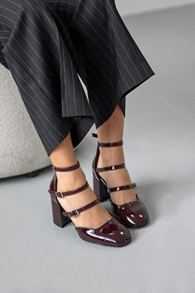 STRASWANS Franky  Kadın  Topuklu  Rugan  Ayakkabı Bordo