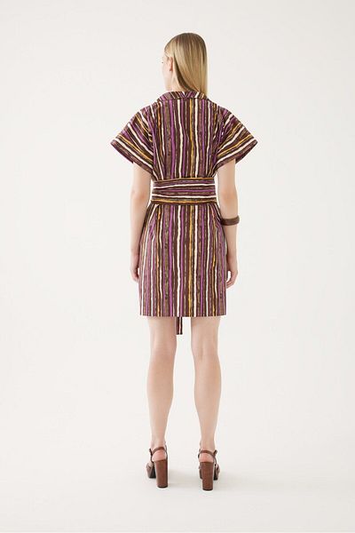 Exquise Floral Embroidered and Waist Tied Dress