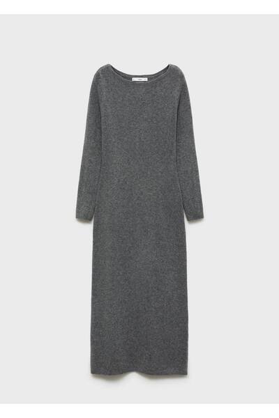 MANGO Woman Örgü Midi Elbise