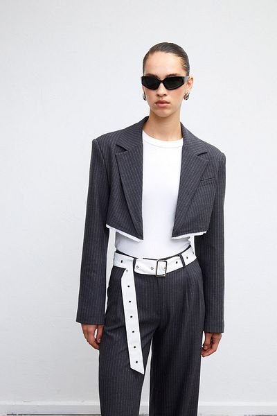 VATKALI Gestreifter Crop-Blazer
