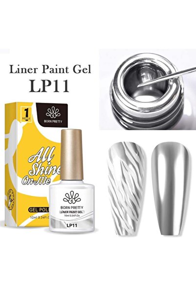 Born Pretty 10ml Nail Art Painting Çizim Jeli LP11 Metalik Silver (57196)