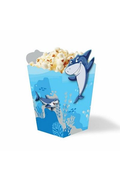 Ege Pastacılık Shark Theme Custom Cut Corn Box 8 Pieces
