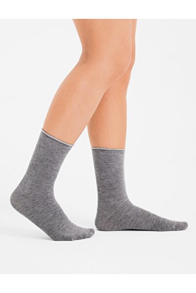 Forwena Dark Gray Bamboo Elastic Seamless Women's Socks
