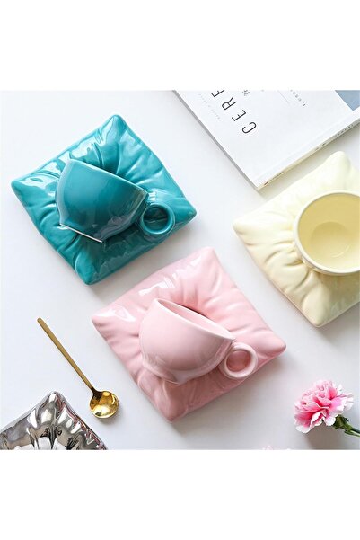 ARVALE Mona 1 Adet Yastık Model Kahve Fincanı | Minder Figürlü Türk Kahvesi Fincanı 90 ml