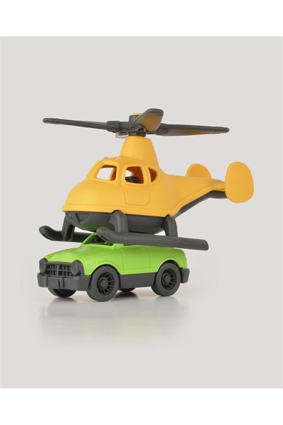 LETS BE CHILD Lc Tiny Vehicles Helicopter and Tiny Car - Yellow