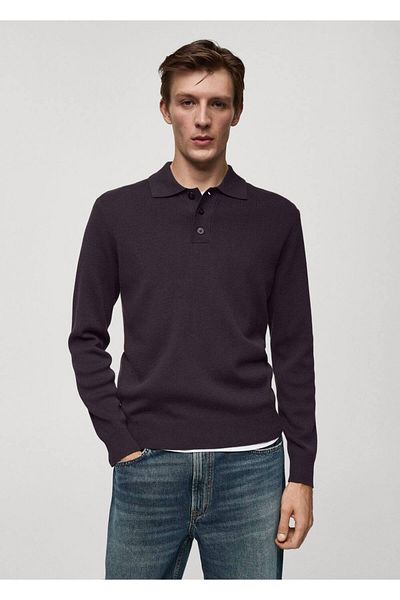MANGO Man Tricou polo subțire din bumbac