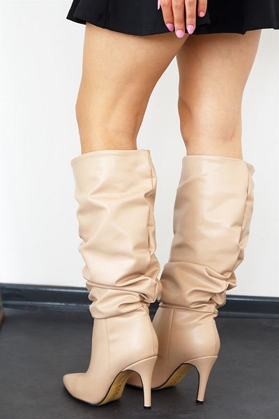 ShoeTek Γυναικείες μπότες Maribel - Δερμάτινο δέρμα με λεπτό τακούνι και φυσούνα