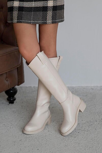 STRASWANS Alice Women's Riding Leather Boots Beige