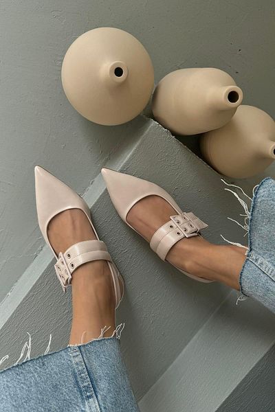 STRASWANS Juliet Women's Leather Heeled Shoes Beige