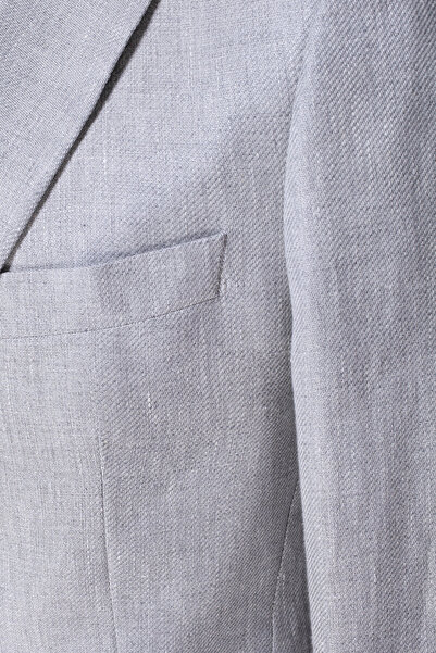 W Collection GRİ DÜĞMELİ KETEN CEKET
