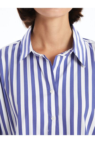 LC Waikiki Lcwaıkı Classic Blue Striped Women's Shirt