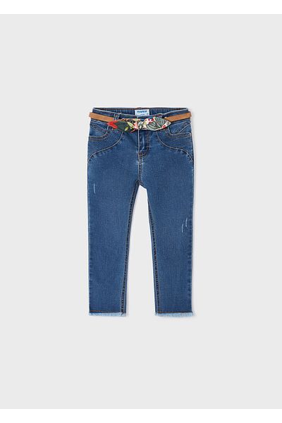 MAYORAL Denim Belted Girl's Trousers 3509
