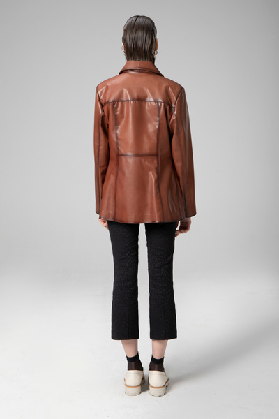 Dericlub Wm035 - Real Leather Women's Blazer Whiskey