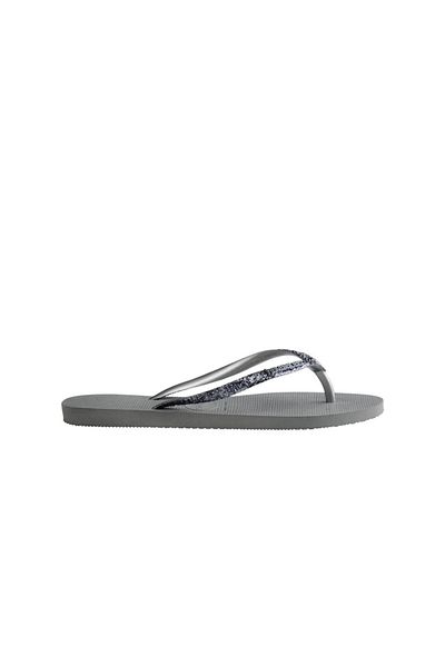 Havaianas النعال اللامعة النحيفة باللون الفضي