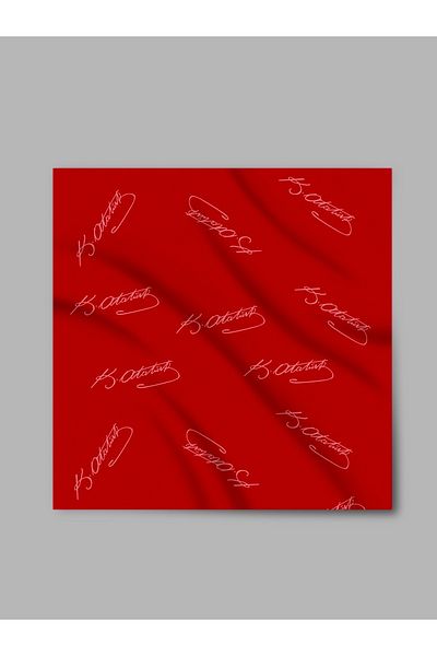LU&MA Ataturk Signature Patterned Chiffon Scarf