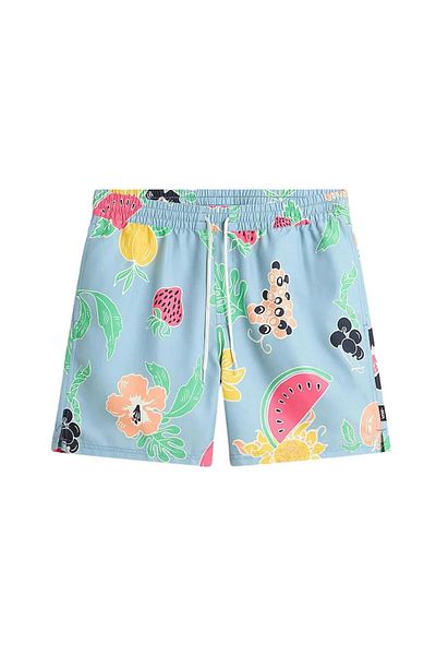 Vans Pantaloni scurți de baie albaștri - Pantaloni scurti elastici cu imprimeu primar