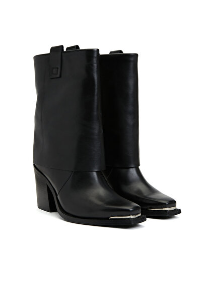 Dıvarese Siyah Kadın Deri Bot