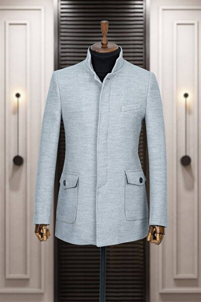 Salihtarzz Men's Coat Cashmere Stone Bag Pocket Sd7790