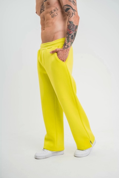 AXXAN Yellow Unisex Pipe Leg Baggy Sweatpants