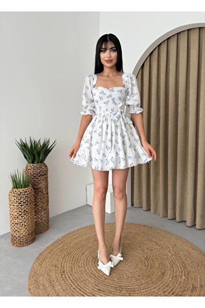 conconmoda Rozalina Mini Çiçekli Elbise