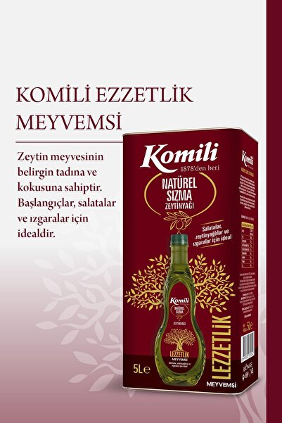 Komili Sızma Meyvemsi Zeytinyağı 5 Lt Teneke