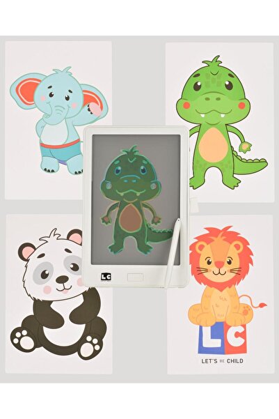 LETS BE CHILD 10 inch Şeffaf LCD Dijital 4 Adet Çizim Kartlı Tablet- Beyaz