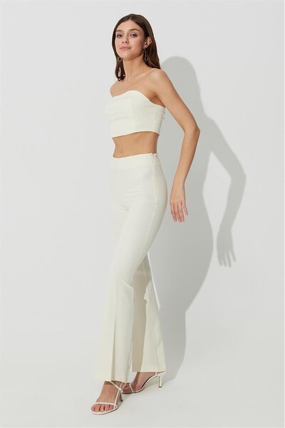 SHERIN Ecru Zippered Bustier