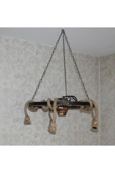 Otantik Çarşı 5-piece Chandelier Wheels - Wooden, 70 Cm