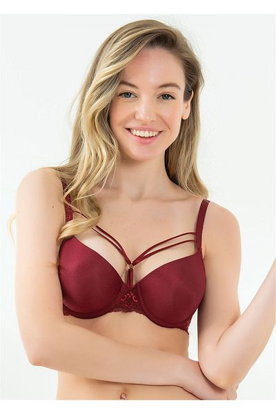 Magic Form 2589 Sutien burete cu șinuri din dantelă-visiniu