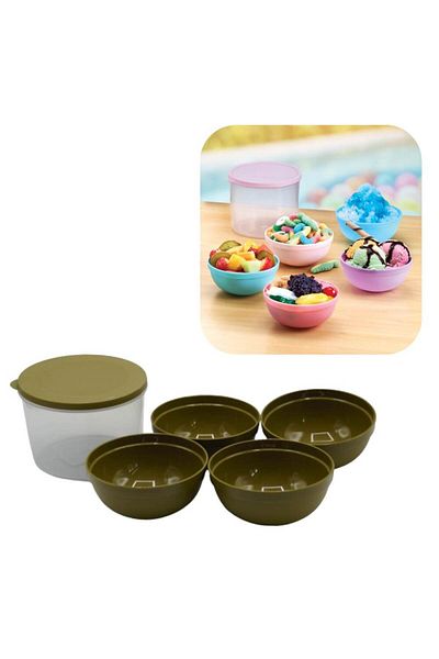 Piev Measured Storage Container Bowl Set 5 Pieces Green