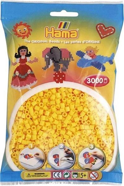 Hama Yellow Midi Beads - 3,000 Pieces