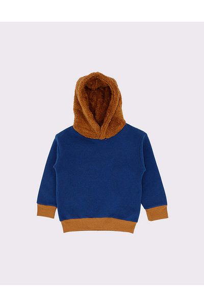 rg kidsstore Унисекс детски зимен плюшен топ с качулка