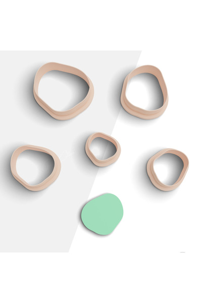 brocutters قالب قطع طين بوليمر ذو شكل عضوي، قالب حلق، قاطع طين، قالب سيراميك،...