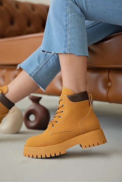 STRASWANS Danial Kadın Spor Nubuk Postal Bot Hardal