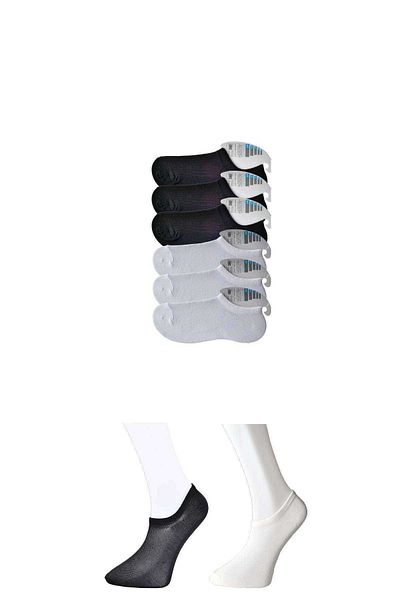 CPU ELEKTRONİK Black and White Men's Invisible Socks 6 pairs