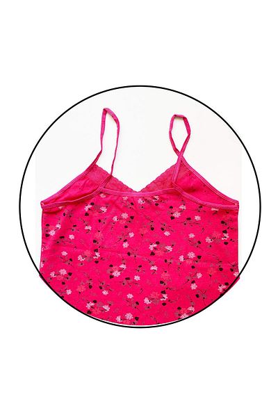 AC BOX Women's Strappy Patterned Athlete Lacy Cotton Combed Cotton D2