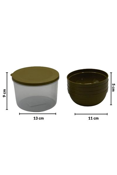 Piev Measured Storage Container Bowl Set 5 Pieces Green