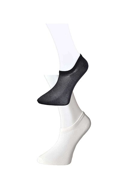 CPU ELEKTRONİK Black and White Men's Invisible Socks 12 pairs