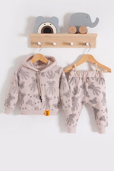 Babydonat Cool Bear Hooded 100% Cotton Set for Baby Boy