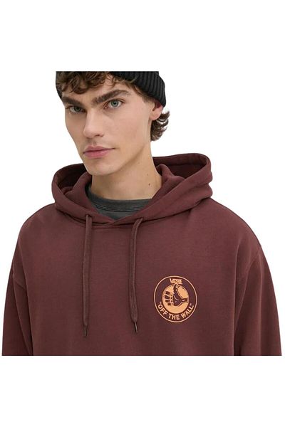 Vans Мъжки кафяв суитшърт с лого на палец, свободен Po