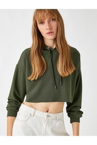 Koton Crop Φούτερ με κουκούλα