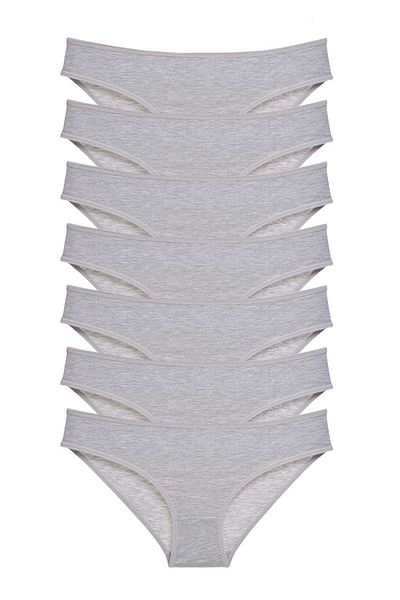 AC BOX 7 Pieces Super Eco Set Lycra Women's Slip Panties Gray