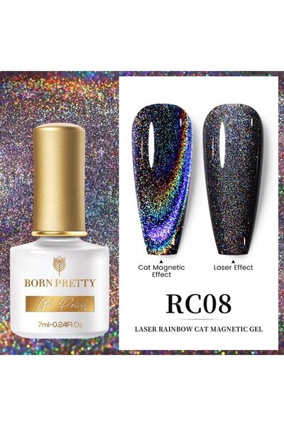 Born Pretty 7ml Laser Rainbow Kedi Gözü oje RC08 (53904-8)